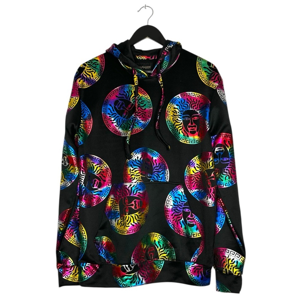 NWT Drill Clothing Company Black Rainbow Medusa Hoodie Mens Medium Streetwear